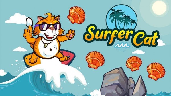 Coastal Feline Wave Rider