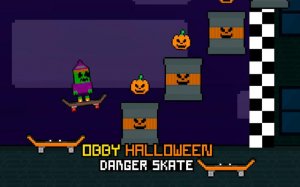 Obby Halloween Danger Skate - Parkour Game Online