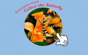 Round Jigsaw Puzzle: Collect the Butterfly - Free Online Puzzle Game